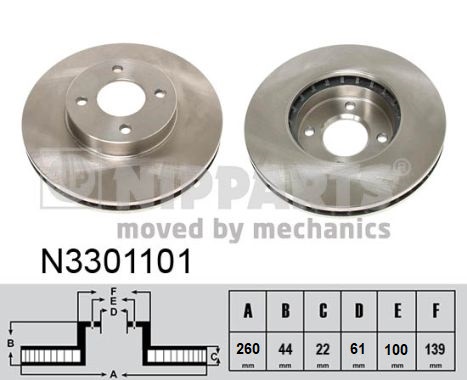 NIPPARTS N3301101 NP első féktárcsa