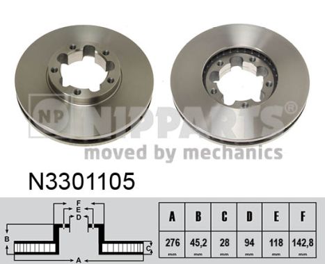 NIPPARTS N3301105 Féktárcsa