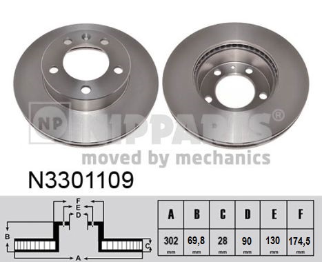 NIPPARTS N3301109 Féktárcsa