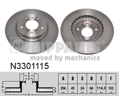 NIPPARTS N3301115 Féktárcsa