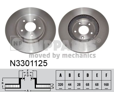 NIPPARTS N3301125 Féktárcsa