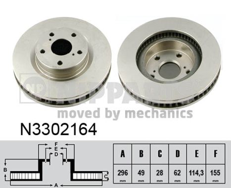 NIPPARTS N3302164 Féktárcsa