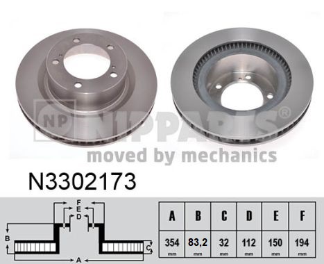 NIPPARTS N3302173 Féktárcsa