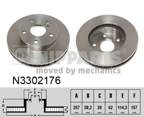 NIPPARTS N3302176 Féktárcsa