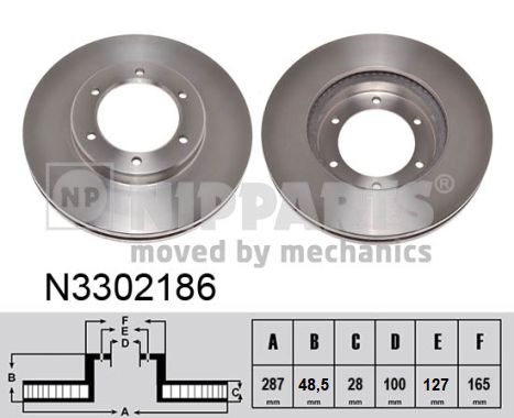 NIPPARTS N3302186 Nipparts féktárcsa