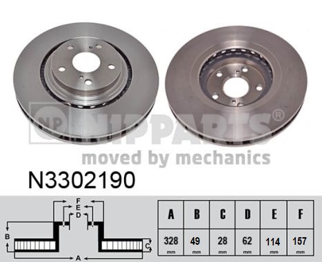 NIPPARTS N3302190 Nipparts féktárcsa