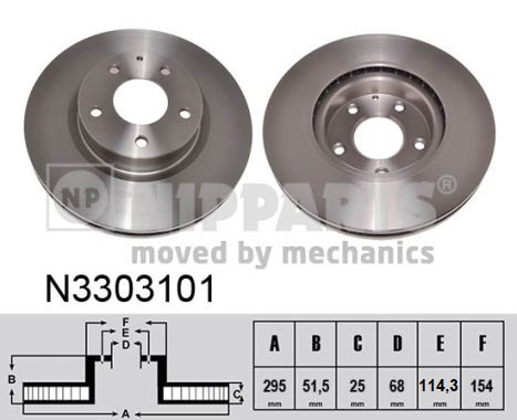 NIPPARTS N3303101 Féktárcsa