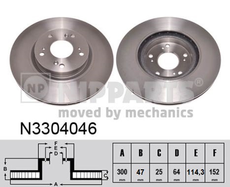 NIPPARTS N3304046 Nipparts féktárcsa