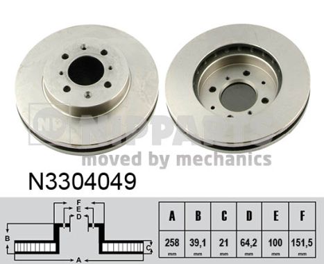 NIPPARTS N3304049 Féktárcsa