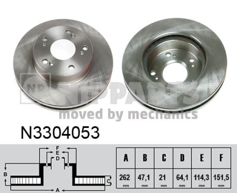 NIPPARTS N3304053 Féktárcsa