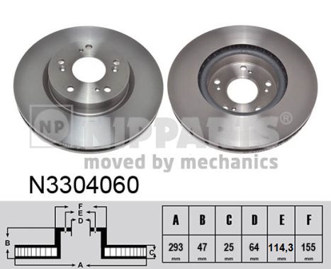 NIPPARTS N3304060 Nipparts féktárcsa