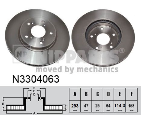 NIPPARTS N3304063 Féktárcsa