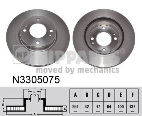 NIPPARTS N3305075 Féktárcsa