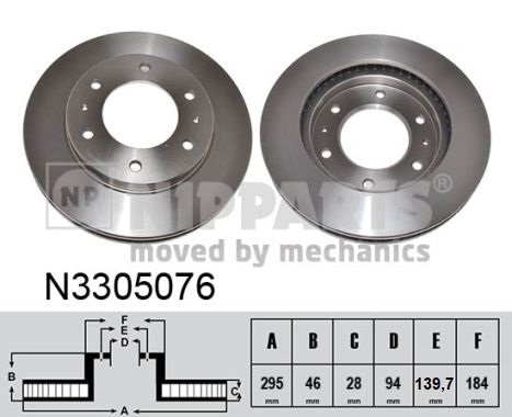 NIPPARTS N3305076 Féktárcsa