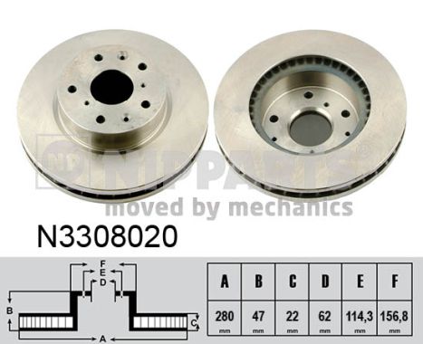 NIPPARTS N3308020 Féktárcsa