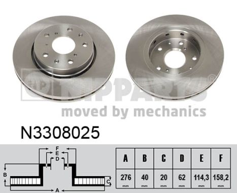 NIPPARTS N3308025 Féktárcsa