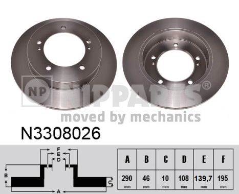 NIPPARTS N3308026 Féktárcsa