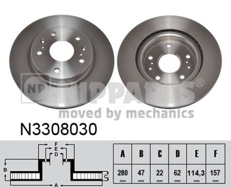 NIPPARTS N3308030 Nipparts Féktárcsa