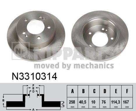 NIPPARTS N3310314 NP féktárcsa KIA VENGA 2010.02 -