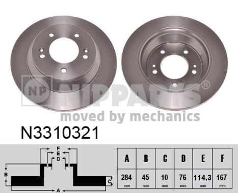 NIPPARTS N3310321 Nipparts féktárcsa