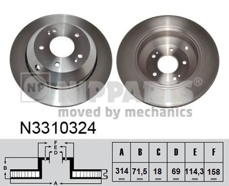NIPPARTS N3310324 Féktárcsa