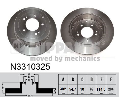 NIPPARTS N3310325 Féktárcsa