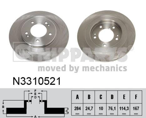 NIPPARTS N3310521 N3310521 FÉKTÁRCSA