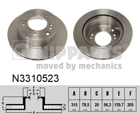 NIPPARTS N3310523 Féktárcsa