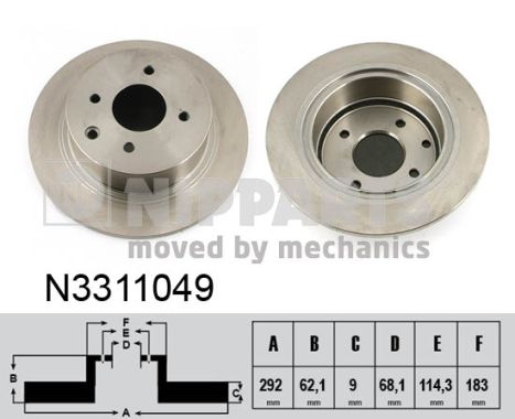 NIPPARTS N3311049 Féktárcsa