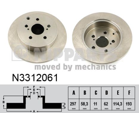 NIPPARTS N3312061 Féktárcsa