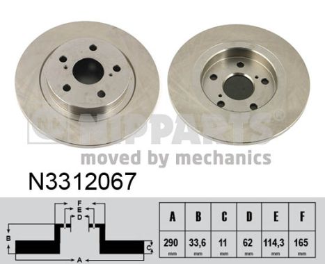 NIPPARTS N3312067 Féktárcsa