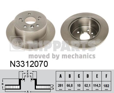 NIPPARTS N3312070 N3312070 FÉKTÁRCSA