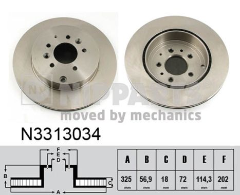 NIPPARTS N3313034 Féktárcsa