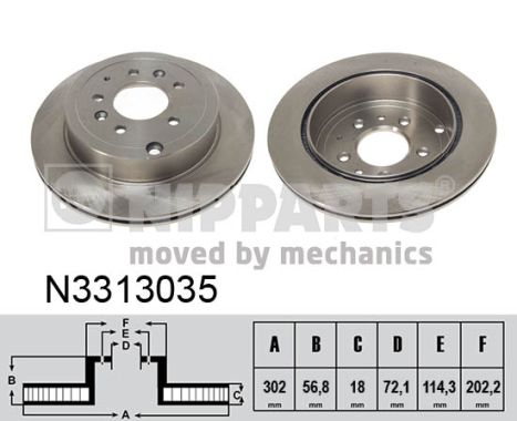 NIPPARTS N3313035 Féktárcsa