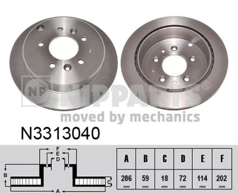 NIPPARTS N3313040 Nipparts féktárcsa