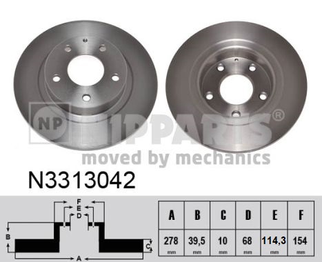 NIPPARTS N3313042 Nipparts féktárcsa