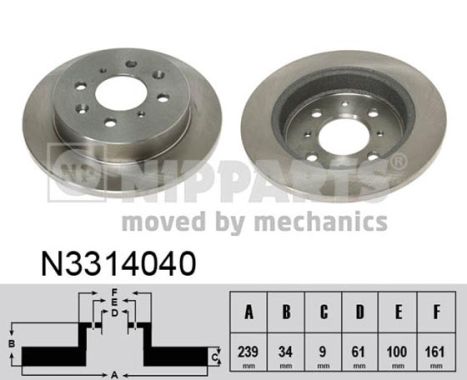 NIPPARTS N3314040 Féktárcsa