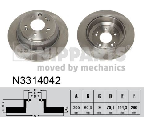 NIPPARTS N3314042 Féktárcsa