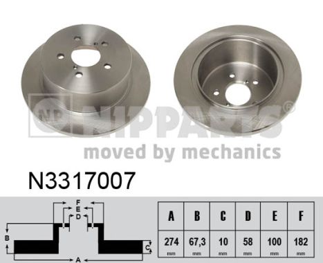 NIPPARTS N3317007 Féktárcsa