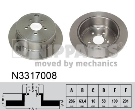 NIPPARTS N3317008 Féktárcsa