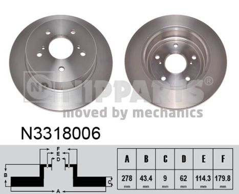 NIPPARTS N3318006 Féktárcsa