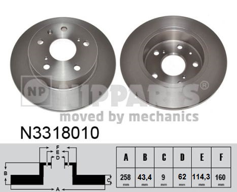 NIPPARTS N3318010 Féktárcsa