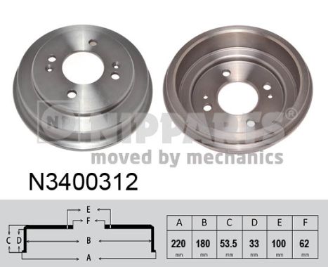 NIPPARTS N3400312 Nipparts fékdob