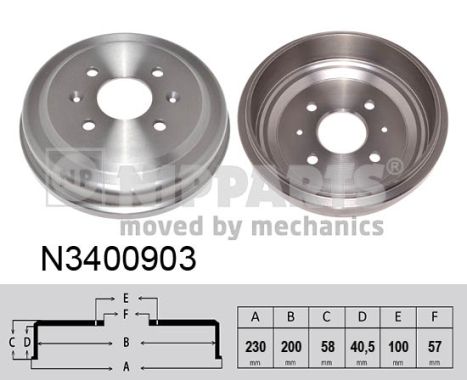 NIPPARTS N3400903 Fékdob