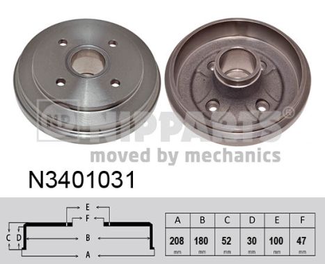 NIPPARTS N3401031 Nipparts fékdob