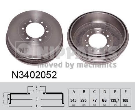 NIPPARTS N3402052 Fékdob