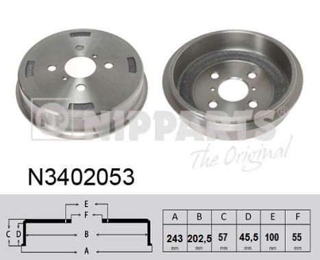 NIPPARTS N3402053 Fékdob