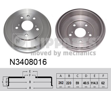 NIPPARTS N3408016 Fékdob