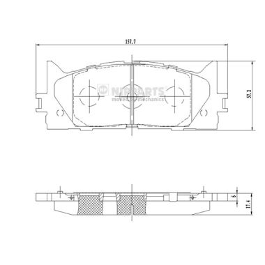 NIPPARTS N3602141 N3602141 FÉKBETÉT KÉSZLET, TÁRCSAFÉK