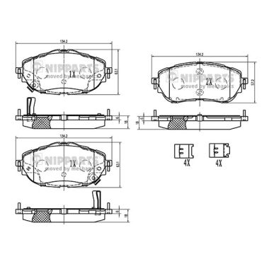 NIPPARTS N3602150 Fékbetét készlet, tárcsafék